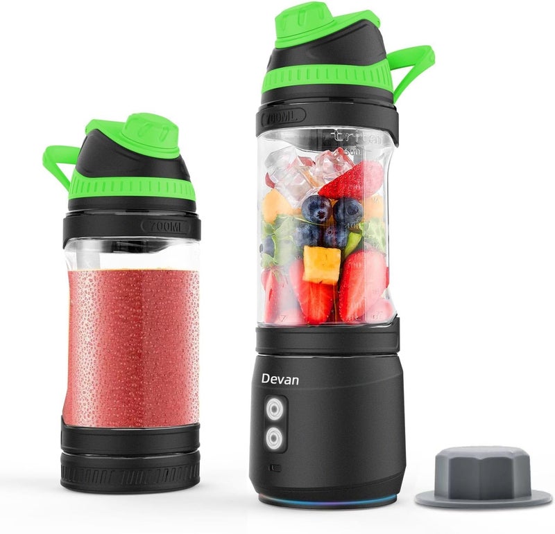 Devan Portable Blender, Anti-Jamming for Shakes and Smoothies, USB Rechargeable, BPA Free 24oz Sporty Bottle with a Travel Lid Valentine's Day Gifts. - Image 1